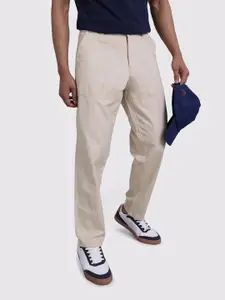 The Roadster Life Co. Men Mid-Rise Pure Cotton Relaxed Fit Trousers