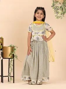 Cutiekins Girls Printed Ready to Wear Lehenga & Blouse With Dupatta