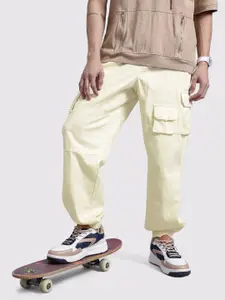 The Roadster Life Co. Men Pure Cotton Relaxed Fit Cargo-Style Joggers