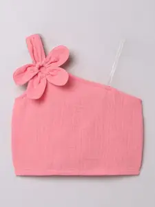 taffykids Girls One Shoulder Cotton Crop Top
