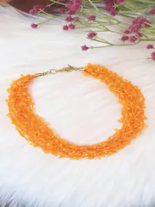 Crunchy Fashion Gold-Plated Artificial Beaded Necklace