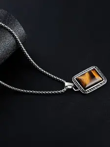 StyleCast x Revolte Stainless Steel Silver-Plated Artificial Stones Minimal Necklace