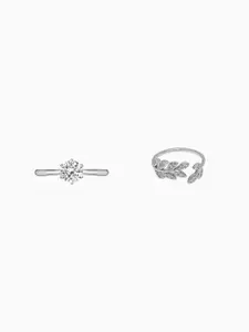 GIVA Silver Vintage Love Rings Set