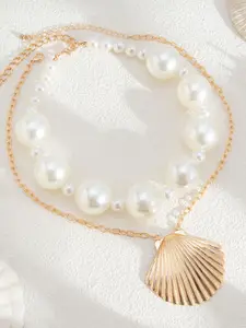 StyleCast x Revolte Gold-Plated Artificial Stone Baeded MInimal Necklace