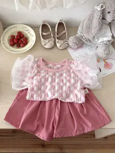 StyleCast x Revolte Girls Printed Pure Cotton Top With Shorts