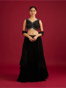 MOHEY Women Embroidered Sequinned Ready to Wear Lehenga & Blouse With Dupatta