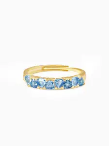 GIVA Golden Blue Poppy Ring