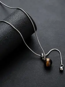 StyleCast x Revolte Stainless Steel Silver-Plated Artificial Stones Minimal Necklace