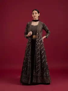 MOHEY Embellished Sequinned Ready to Wear Lehenga & Blouse With Dupatta