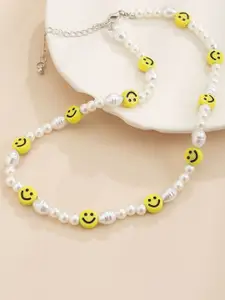 StyleCast x Revolte Gold-Plated Artificial Stone Baeded MInimal Necklace