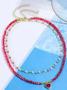 StyleCast x Revolte Gold-Plated Artificial Stones Beaded Necklace