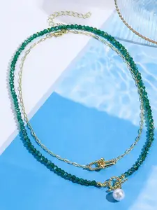 StyleCast x Revolte Gold-Plated Artificial Beaded Minimal Necklace