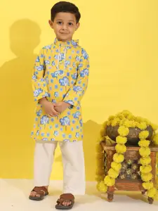 Cutiekins Boys Floral Printed Kurta with Pyjama