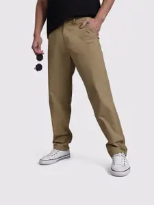 The Roadster Life Co. Men Mid-Rise Pure Cotton Straight Fit Chinos