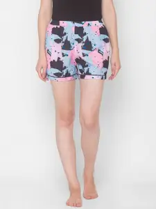 ETC Women Abstract Printed Lounge Shorts
