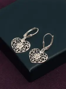 LeCalla 925 Sterling Silver Heart Shaped Drop Earrings