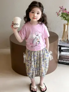 StyleCast x Revolte Girls Printed T-shirt With Pyjamas