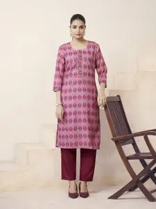 all about you Women Ethnic Motifs Printed Pure Cotton Kurta