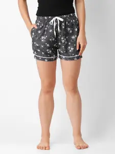 ETC Women Printed Mid-Rise Lounge Shorts