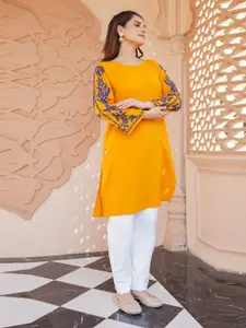 HOUSE OF KARI Women Ethnic Motifs Embroidered Chikankari Straight Kurta