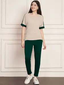 DTR FASHION Striped T-Shirt With Trousers Co-Ords