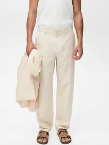 MANGO MAN Mid-Rise Regular Fit Smart Casual Trousers