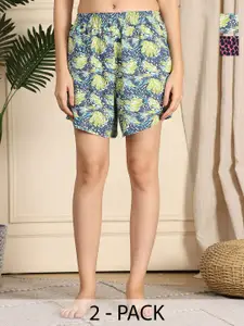 TAG 7 Women Pack Of 2 Printed Lounge Shorts