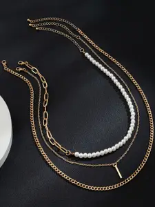 StyleCast x Revolte Gold-Plated Artificial Stones Beaded Necklace