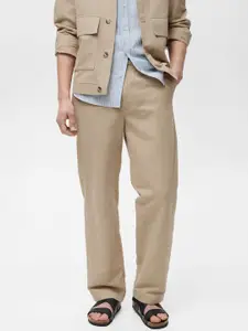 MANGO MAN Cotton Linen Trousers