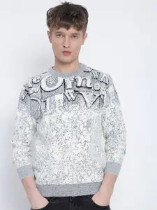 SHOWOFF Men Typography Printed Round Neck Pullover