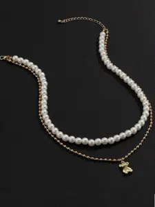 StyleCast x Revolte Gold-Plated Artificial Stone Baeded MInimal Necklace