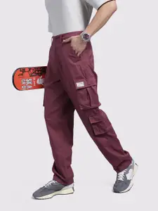 The Roadster Life Co. Men Mid-Rise Pure Cotton Relaxed Fit Cargos