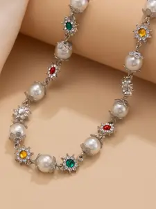 StyleCast x Revolte Women Silver-Plated Enamelled Necklace