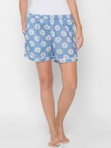 ETC Women Floral Printed Mid-Rise Lounge Shorts