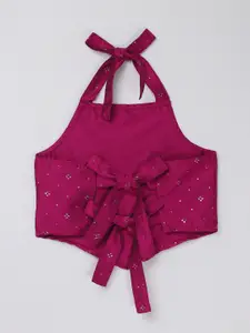 taffykids Kids-Girls Polka Dot Print Crop Top