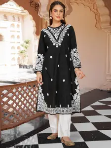 HOUSE OF KARI Women Ethnic Motifs Embroidered Flared Sleeves Kurta