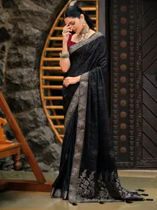 Saree mall Floral Woven Design Beads and Stones Mysore Silk Sarees