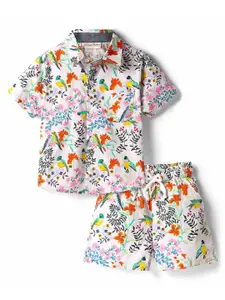 CrayonFlakes Boys Printed Pure Cotton Shirt With Shorts