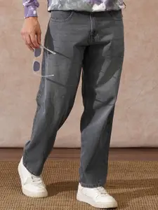 WROGN Men Comfort Wide Leg Mid-Rise Mildly Distressed Light Fade Jeans