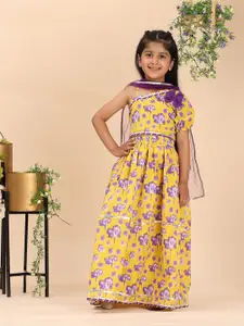 Cutiekins Girls Printed Ready to Wear Lehenga & Blouse With Dupatta