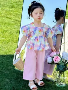 StyleCast x Revolte Girls Printed Top With Palazzos