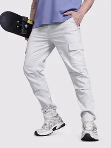 The Roadster Life Co. Men Pure Cotton Loose Fit Cargo Trousers