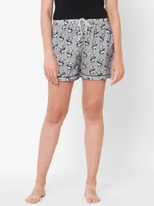 ETC Women Printed Mid-Rise Lounge Shorts