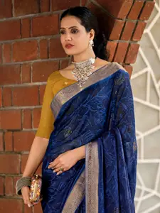 Saree mall Embellished Beads and Stones Silk Blend Mysore Silk Saree