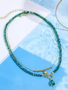 StyleCast x Revolte Gold-Plated Artificial Stones Beaded Necklace