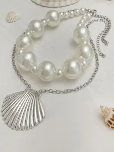 StyleCast x Revolte Silver-Plated Pearls Beaded Minimal Necklace