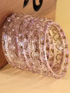 LAVAZZA Set Of 6 Crystal & Zircon-Studded Antique Bangles