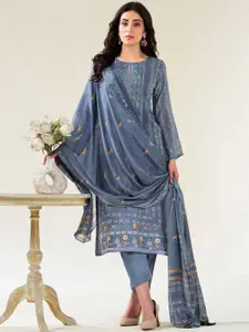 Stylee LIFESTYLE Embroidered Pure Silk Unstitched Dress Material