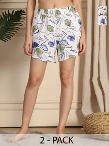 TAG 7 Women Pack of 2 Printed Lounge Shorts