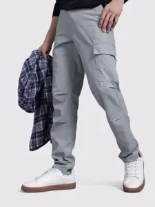 The Roadster Life Co. Men Pure Cotton Loose Fit Cargo Trousers